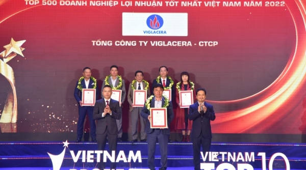 Viglacera nằm trong Bảng xếp hạng Top 500 doanh nghiệp lợi nhuận tốt nhất Việt Nam năm 2022