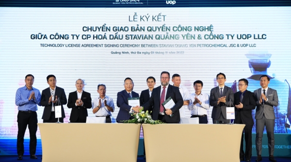 Nhà máy Hoá dầu Stavian Quảng Yên nhận chuyển giao bản quyền công nghệ hàng đầu thế giới