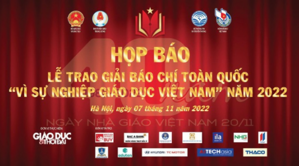 Họp báo tổng kết Giải báo chí "Vì sự nghiệp giáo dục Việt Nam năm 2022"
