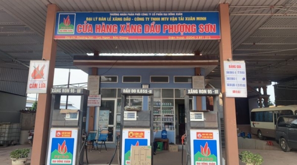 Cục QLTT tỉnh Bắc Giang tổ chức giám sát các cửa hàng xăng dầu có dấu hiệu ngừng bán