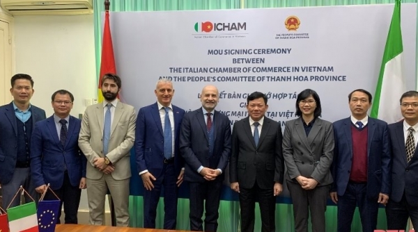 Tỉnh Thanh Hóa ký kết biên bản ghi nhớ hợp tác với Phòng Thương mại Italia tại Việt Nam ​