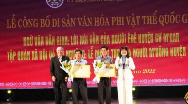 Đắk Lắk có thêm hai di sản văn hóa phi vật thể Quốc gia được công nhận