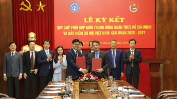BHXH Việt Nam và Trung ương Đoàn TNCS Hồ Chí Minh ký Quy chế phối hợp giai đoạn 2023-2027