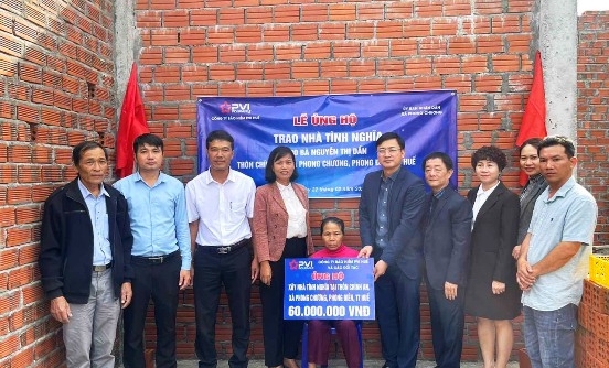 Công ty Bảo hiểm PVI Huế hỗ trợ xây nhà tình nghĩa tại xã Phong Chương