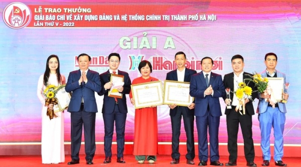 Hà Nội trao Giải báo chí về xây dựng Đảng và hệ thống chính trị lần thứ V, năm 2022