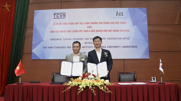 Viện Tiêu chuẩn Chất lượng Việt Nam và Viện Nghiên cứu thử nghiệm hợp chuẩn Hàn Quốc ký kết thỏa thuận hợp tác