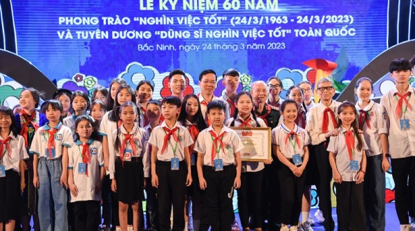 Chủ tịch nước Võ Văn Thưởng dự lễ kỷ niệm 60 năm phong trào nghìn việc tốt tại Bắc Ninh