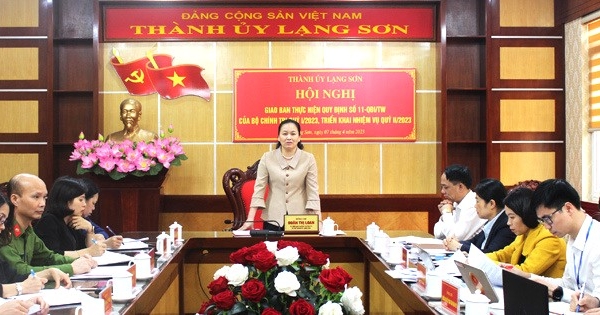 Thành ủy Lạng Sơn: Tổ chức Hội nghị giao ban quý I/2023