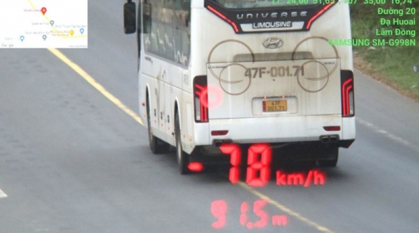 Lâm Đồng: Thu hồi phù hiệu 42 xe ô tô do vi phạm tốc độ