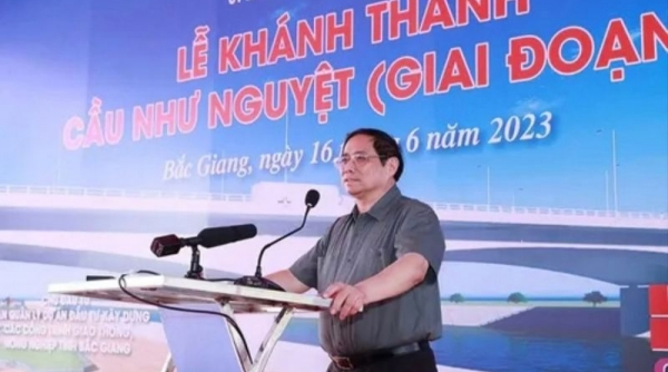 Thủ tướng Phạm Minh Chính dự lễ khánh thành cầu Như Nguyệt ở Bắc Giang