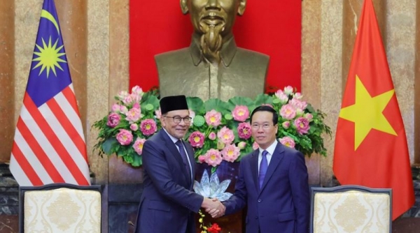 Chủ tịch nước Võ Văn Thưởng tiếp Thủ tướng Malaysia Anwar Ibrahim