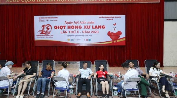 Lạng Sơn: Tiếp nhận 760 đơn vị máu trong ngày hội hiến máu " Giọt hồng xứ Lạng"