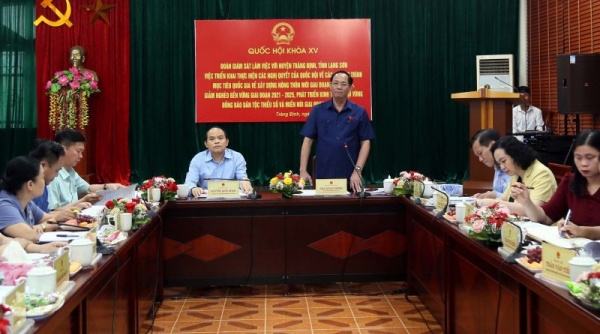 Lạng Sơn: Đoàn giám sát của Quốc hội kiểm tra việc thực hiện các chương trình mục tiêu quốc gia