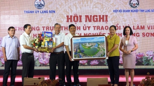 Thành ủy Lạng Sơn làm việc với Hiệp hội Doanh nghiệp tỉnh Lạng Sơn