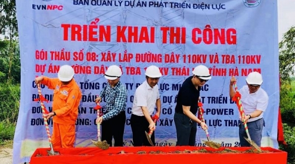 Triển khai thi công dự án Đường dây và TBA 110kV Thái Hà, tỉnh Hà Nam