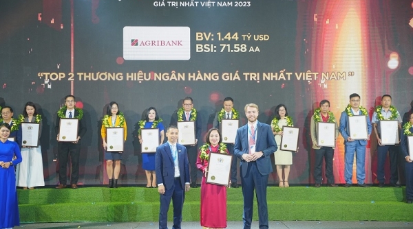Agribank duy trì vị trí Top 10 thương hiệu giá trị nhất Việt Nam 2023