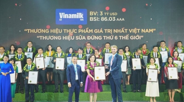 Giá trị thương hiệu Vinamilk thăng hạng đạt mốc 3 tỷ USD, khẳng định vị trí dẫn đầu ngành thực phẩm