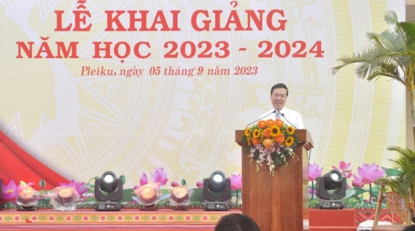 Chủ tịch nước Võ Văn Thưởng dự Lễ khai giảng năm học mới tại Gia Lai