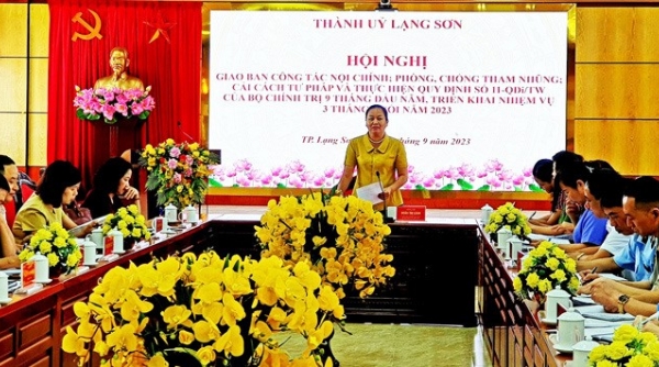 Thành uỷ Lạng Sơn: Giao ban công tác nội chính, phòng chống tham nhũng