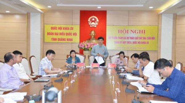 Đoàn ĐBQH tỉnh Quảng Ninh Tổ chức hội nghị lấy ý kiến tham gia vào dự thảo Luật Đất đai (sửa đổi)
