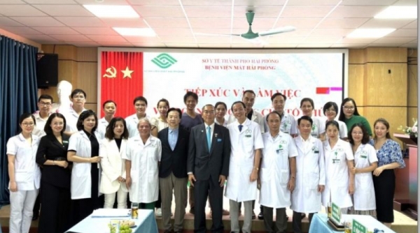 Đoàn công tác Tổ chức chống mù lòa Châu Á làm việc với Bệnh viện Mắt Hải Phòng