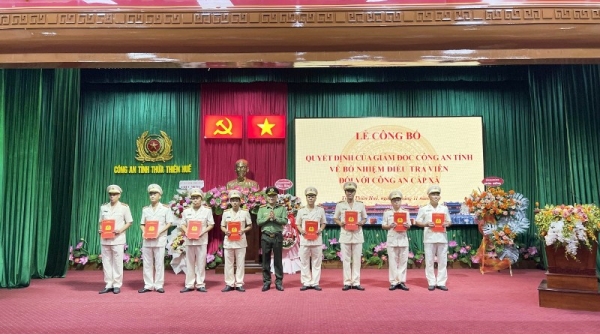 Công an tỉnh Thừa Thiên Huế bổ nhiệm cán bộ điều tra viên cấp xã