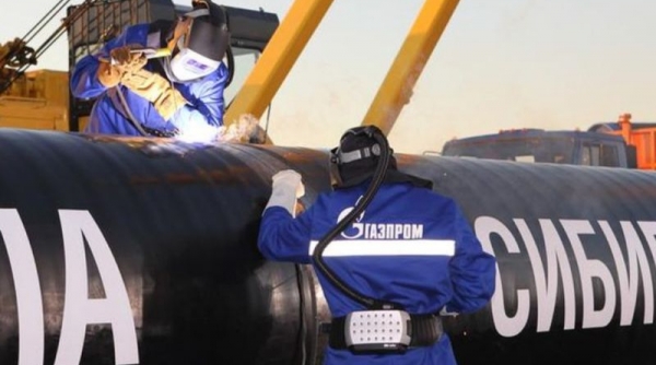 Gazprom: Xuất khẩu khí đốt của Nga sang Trung Quốc đạt mức cao kỷ lục