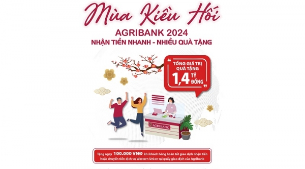 Mùa kiều hối Agribank 2024: “Nhận tiền nhanh - Nhiều quà tặng”