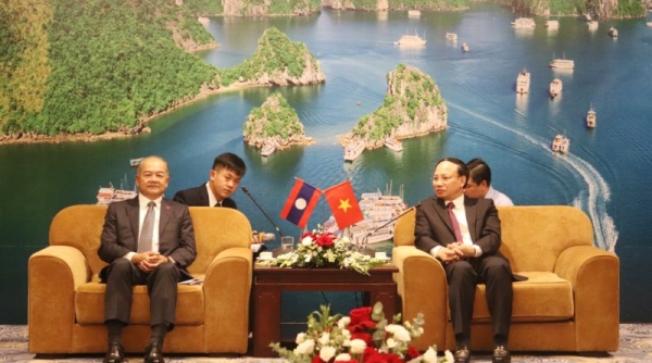Bí thư Tỉnh ủy Quảng Ninh tiếp xã giao Đoàn đại biểu Đảng Nhân dân cách mạng Lào