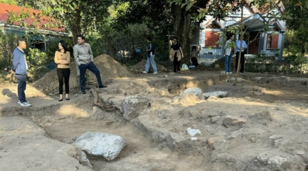 Quảng Ninh: Nhiều dấu tích quan trọng phát lộ tại hố khai quật chùa Hàm Long