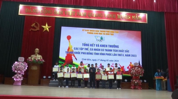 Vĩnh Yên: Khen thưởng các tập thể, cá nhân có thành tích xuất sắc tại Hội khỏe Phù Đổng