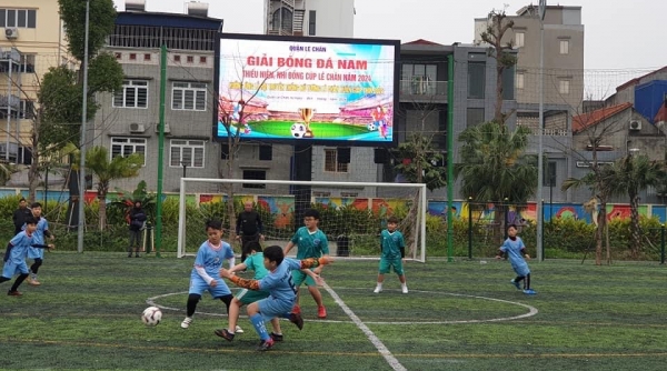 240 vận động viên tham gia giải bóng đá nam thiếu niên, nhi đồng Cúp Lê Chân