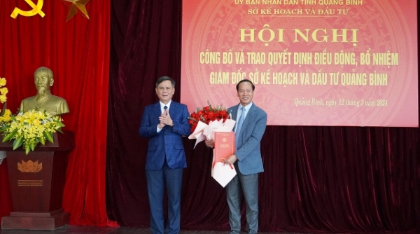 Sở Kế hoạch và Đầu tư tỉnh Quảng Bình có Giám đốc mới