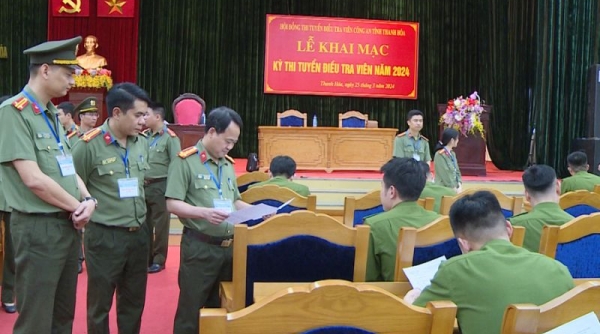 Công an tỉnh Thanh Hóa tổ chức kiểm tra kỳ thi tuyển Điều tra viên trung cấp, sơ cấp năm 2024
