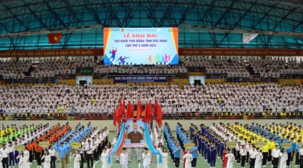 Tổng duyệt chương trình Lễ khai mạc Hội khỏe Phù Đổng tỉnh Bắc Ninh lần thứ X, năm 2024