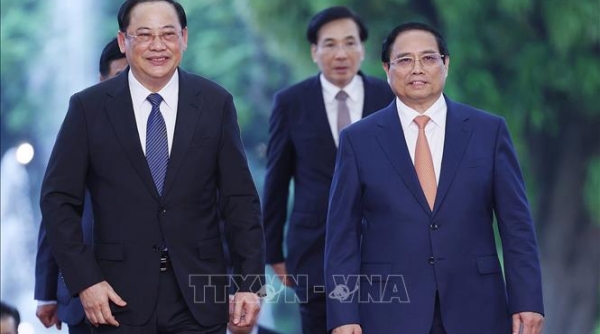 Thủ tướng Phạm Minh Chính làm việc với Thủ tướng Lào