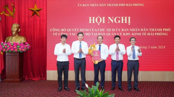 Bổ nhiệm đồng chí Nguyễn Quang Minh giữ chức vụ Phó Trưởng ban Ban Quản lý Khu Kinh tế Hải Phòng