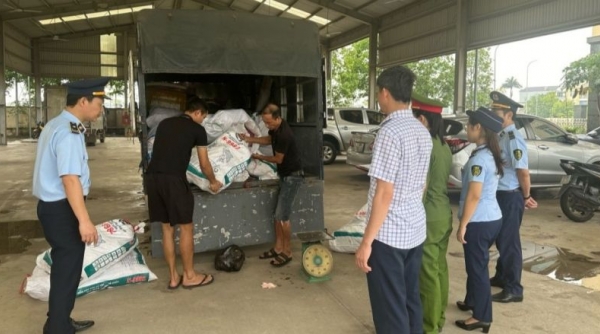Phát hiện xe tải chở gần 2 tấn bì lợn bốc mùi hôi thối tại Thanh Hóa