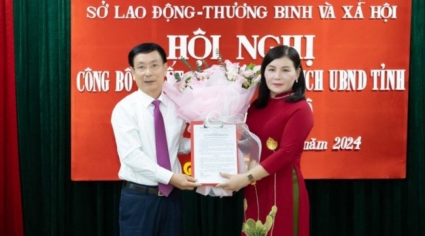 Bổ nhiệm Giám đốc Sở Lao đông, Thương binh & Xã hội tỉnh Nam Định