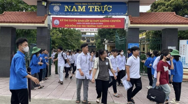 Nam Định: Không có thí sinh, cán bộ coi thi nào vi phạm quy chế trong kỳ thi lớp 10 THPT