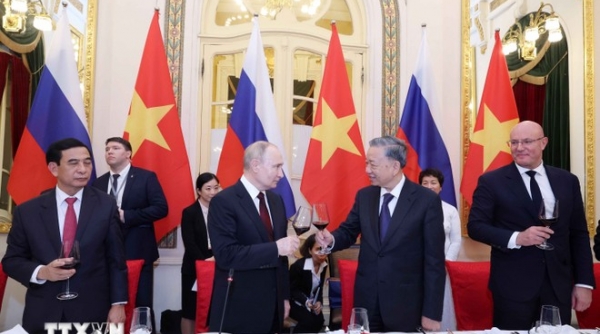 Chủ tịch nước Tô Lâm chủ trì Tiệc chiêu đãi Tổng thống Liên bang Nga Vladimir Putin