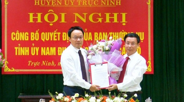 Bổ nhiệm Bí thư Huyện ủy Trực Ninh