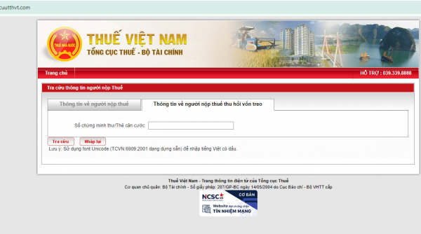 Cảnh báo giả mạo website của Tổng cục Thuế