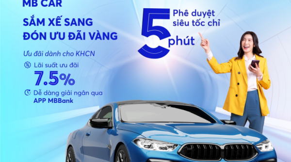 MB cho vay mua ô tô phê duyệt siêu tốc chỉ trong 5 phút