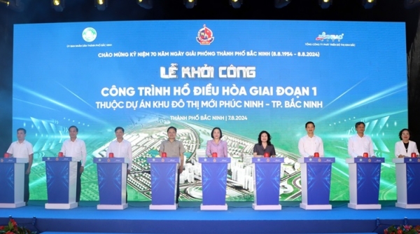 Bắc Ninh: Khởi công dự án hồ điều hoà Phúc Ninh