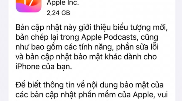 Apple phát hành bản cập nhật iOS 17.6.1