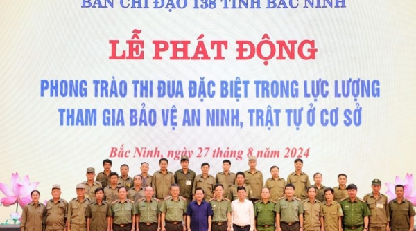 Bắc Ninh phát động phong trào thi đua đặc biệt trong lực lượng tham gia bảo vệ an ninh, trật tự ở cơ sở