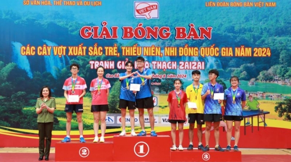 Bóng bàn CAND - T&T về nhất toàn đoàn với 14 huy chương vàng giải trẻ quốc gia