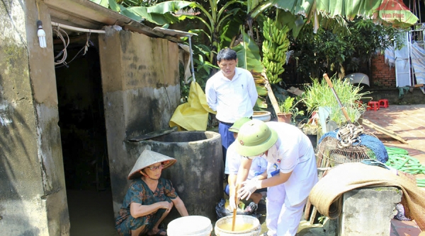 Vĩnh Phúc: Huyện Tam Dương ra quân xử lý môi trường sau mưa bão