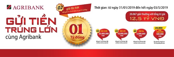 “Gửi tiền trúng lớn cùng Agribank” - Món quà xuân, nhân lên niềm vui đầu năm Kỷ Hợi 2019 “Gửi tiền trúng lớn cùng Agribank” - Món quà xuân, nhân lên niềm vui đầu năm Kỷ Hợi 2019